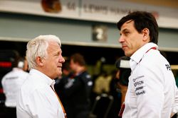 Charlie Whiting, FIA Race Director, Toto Wolff, Executive Director Mercedes