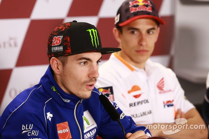 Maverick Viñales, Yamaha Factory Racing; Marc Márquez, Repsol Honda Team