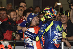 Second place Andrea Dovizioso, Ducati Team, third place Valentino Rossi, Yamaha Factory Racing