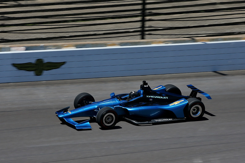 Juan Pablo Montoya testing the 2018 Chevrolet IndyCar