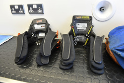 Hans devices in the F1 Experiences garage