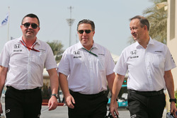 Eric Boullier, McLaren Racing Director with Zak Brown, McLaren Executive Director and Jonathan Neale