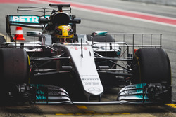 Lewis Hamilton, Mercedes F1 W08, avec des capteurs