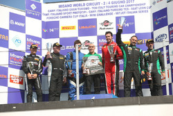 Podio GT3 gara 2, Benucci-Niboli (MP1 Corse,ferrari 458 GT3 #74), Venerosi-Baccani (Ebimotors,Porsch