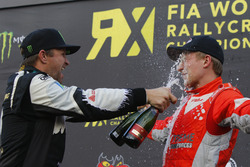 Podio: Petter Solberg, Petter Solberg World RX Team y Kevin Eriksson, Olsbergs MSE