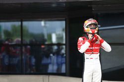 Il terzo classificato Charles Leclerc, ART Grand Prix nel paco chiuso