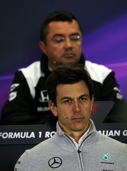 Toto Wolff, Mercedes AMG F1 Shareholder and Executive Director in the Press Conference