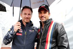 Christian Horner, director del equipo Red Bull Racing y Patrick Dempsey, actor