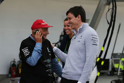 Niki Lauda, Mercedes Non-Executive Chairman with Toto Wolff, Mercedes AMG F1 Shareholder and Executive Director