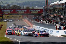 Craig Lowndes, Steven Richards, Triple Eight Race Engineering Holden lead at the start of the race