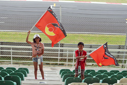 A young Nico Rosberg, Mercedes AMG F1 and Sebastian Vettel, Ferrari fan