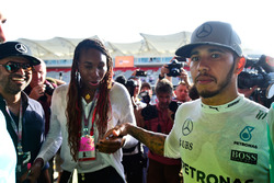 Lewis Hamilton, Mercedes AMG F1 with Venus Williams, Tennis Player after the team celebration