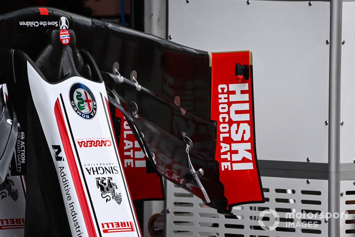 Detalle del alerón delantero del Alfa Romeo Racing C39