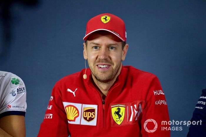 Sebastian Vettel, Ferrari en la conferencia de prensa
