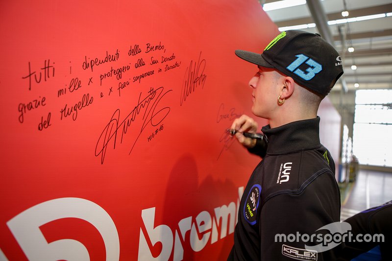 Visita di Andrea Migno e Celestino Vietti, Sky Racing Team VR46 presso la sede Brembo