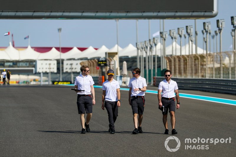 Lando Norris, McLaren walks the track
