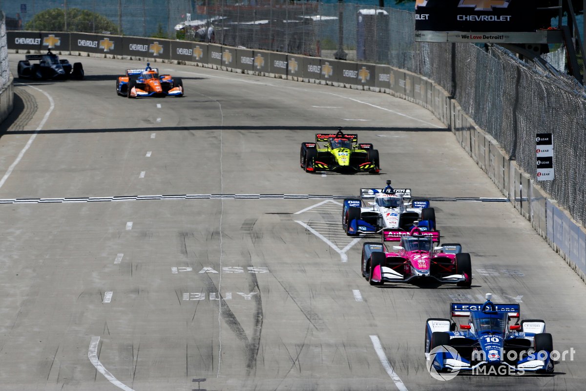 Alex Palou, Chip Ganassi Racing Honda, Alexander Rossi, Andretti Autosport Honda, Graham Rahal, Rahal Letterman Lanigan Racing Honda, Ed Jones, Dale Coyne Racing with Vasser Sullivan Honda