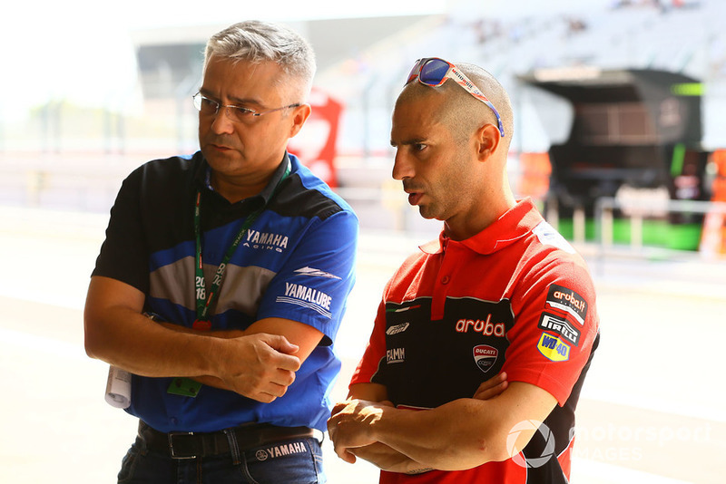 Marco Melandri, Aruba.it Racing-Ducati SBK Team, mit Andrea Dosoli, Yamaha