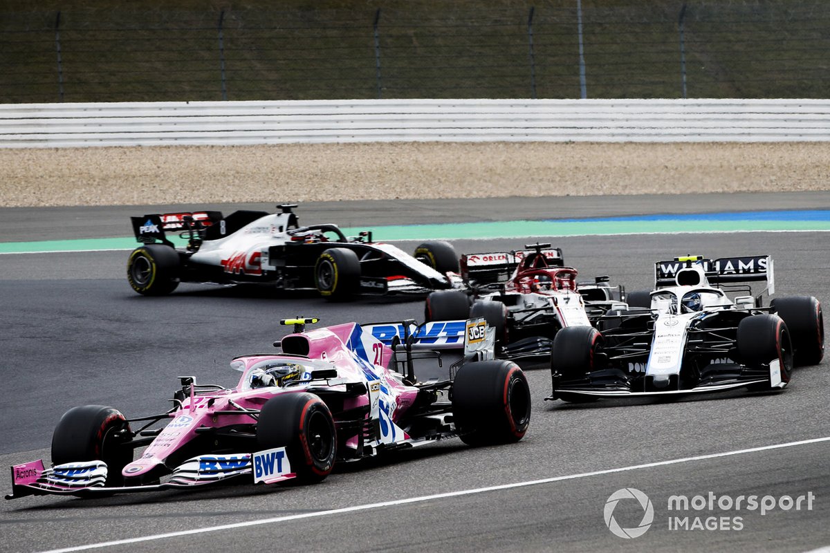 Nico Hulkenberg, Racing Point RP20, Nicholas Latifi, Williams FW43, Kimi Raikkonen, Alfa Romeo Racing C39, Romain Grosjean, Haas VF-20