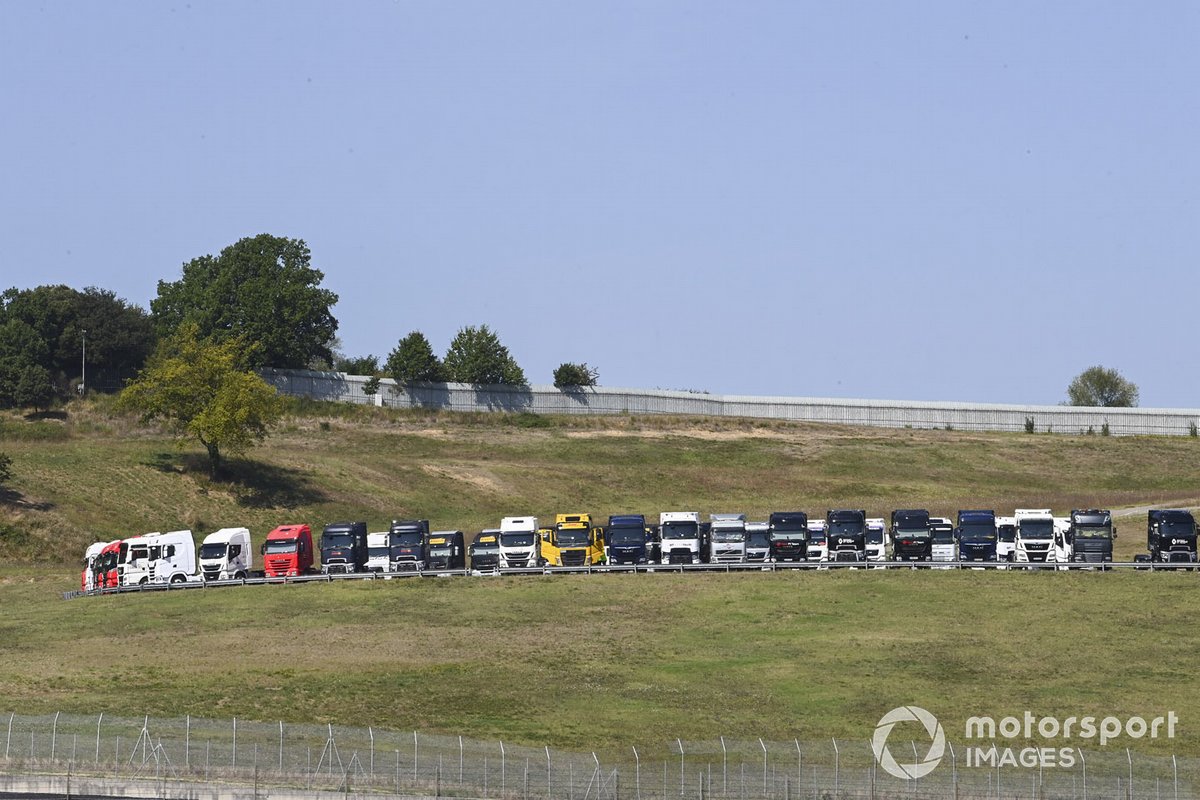 Trucks in the paddock