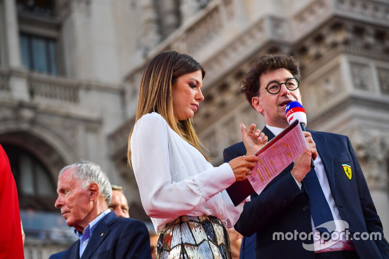 Mattia Binotto talks to the press