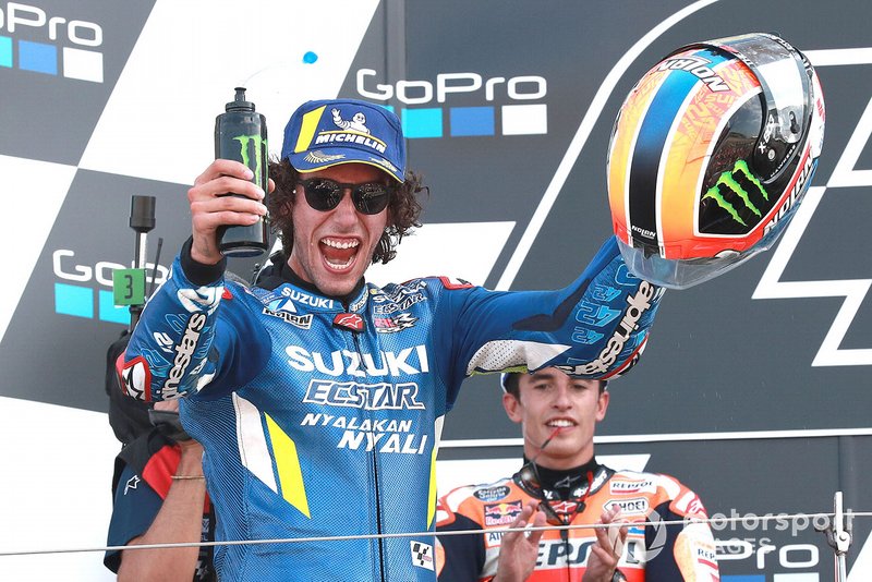 Podium : le vainqueur Alex Rins, Team Suzuki MotoGP