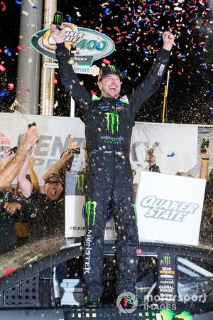 Kurt Busch, Chip Ganassi Racing, Chevrolet Camaro Monster Energy celebrates his win