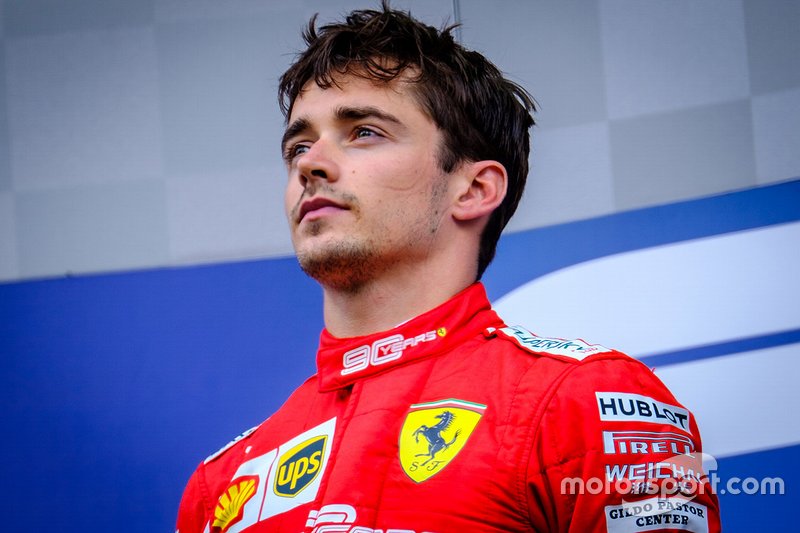 Podio: el ganador de la carrera Charles Leclerc, Ferrari