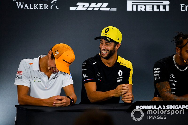 Lando Norris, McLaren and Daniel Ricciardo, Renault F1 Team in the Press Conference