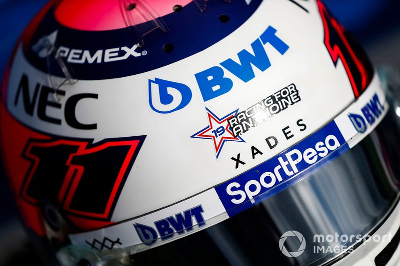 Le casque de Sergio Perez, Racing Point