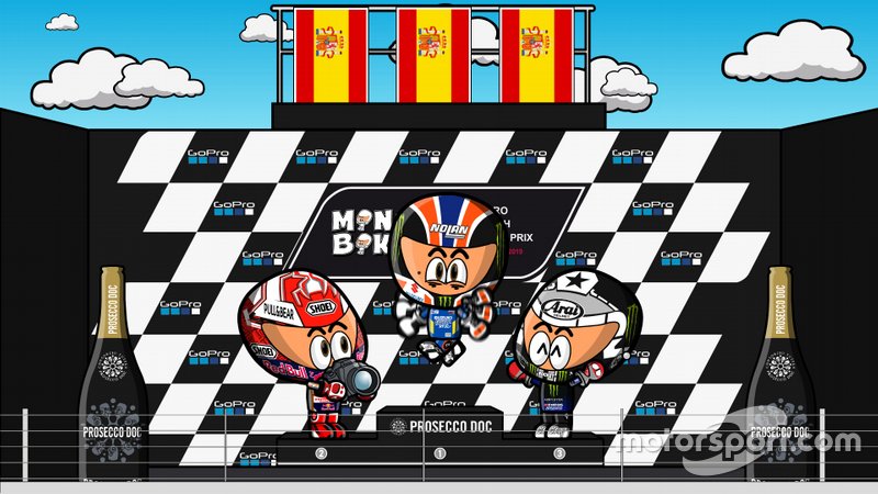 El podio del GP de Gran Bretaña de MotoGP 2019, por MiniBikers