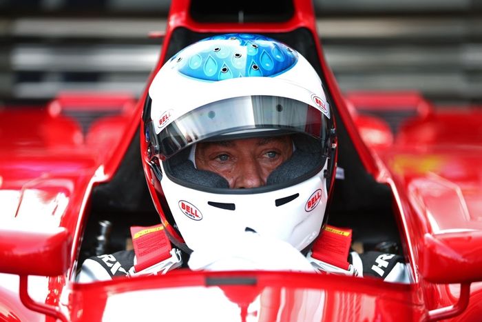 Jean Alesi prepares to drive the Ferrari