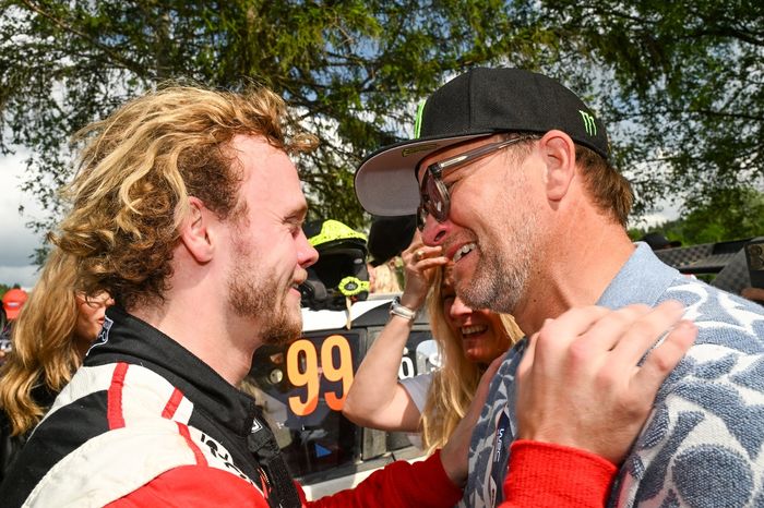 Winner Oliver Solberg, Toyota Gazoo Racing WRT with Petter Solberg