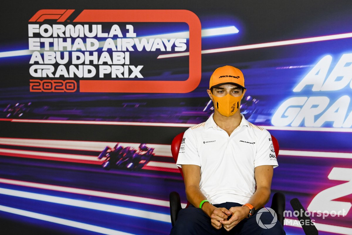 Lando Norris, McLaren in the press conference