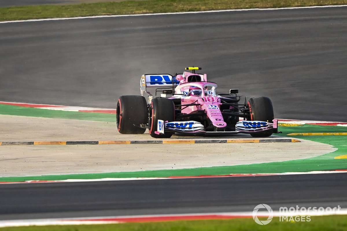 Lance Stroll, Racing Point RP20, se sale del circuito