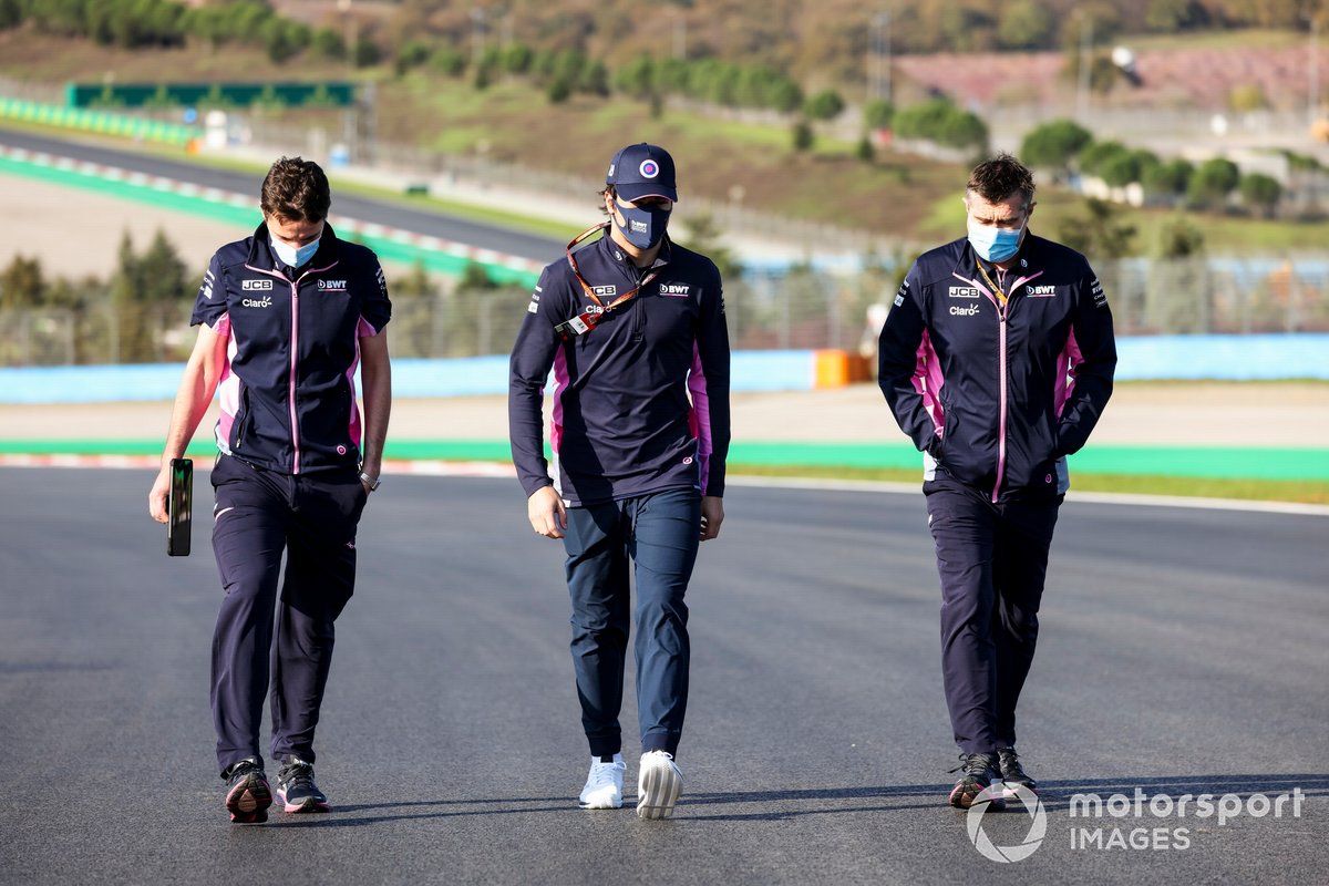 Lance Stroll, Racing Point walks the track