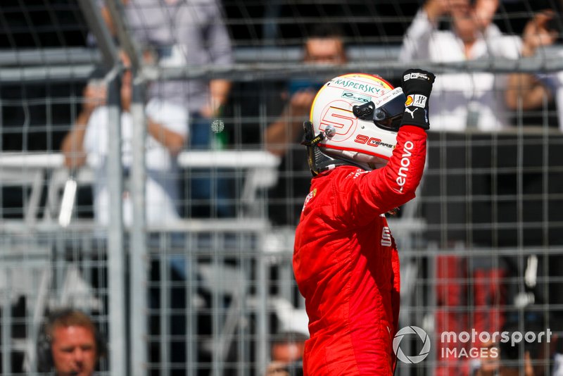 Pole man Sebastian Vettel, Ferrari, after Qualifying