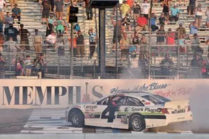 #4 Chase Cabre, Max Siegel, Toyota Camry, Honda Generators / Eibach celebrates his win