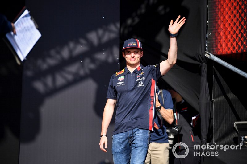 Max Verstappen, Red Bull Racing on stage at the Fan Zone
