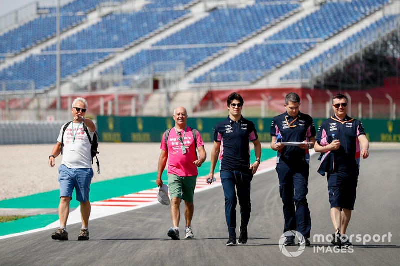 Lance Stroll, Racing Point walks the track
