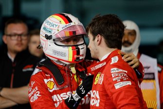 Sebastian Vettel, Ferrari ve 3. sıra Charles Leclerc, Ferrari
