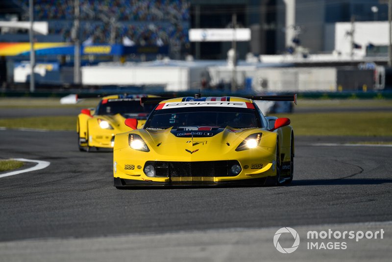#3 Corvette Racing Corvette C7.R, GTLM: Jan Magnussen, Antonio Garcia, Mike Rockenfeller, #4 Corvette Racing Corvette C7.R, GTLM: Oliver Gavin, Tommy Milner, Marcel Fassler