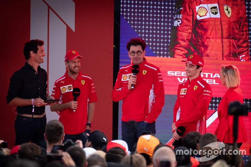 Mark Webber, Mattia Binotto, Ferrari, Sebastian Vettel, Ferrari, Charles Leclerc, Ferrari