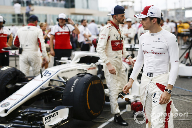 Charles Leclerc, Sauber, on the grid