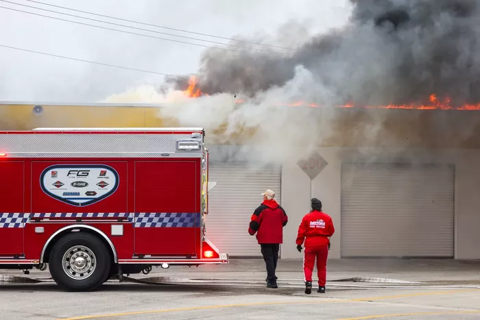 Fire in the Daytona garage area