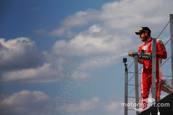 El ganador: Sebastian Vettel, Ferrari 