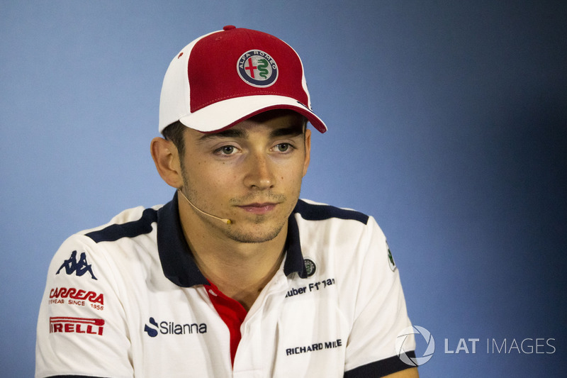 Charles Leclerc, Sauber, nella conferenza stampa