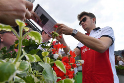 Charles Leclerc, Sauber signs autographs for the fans