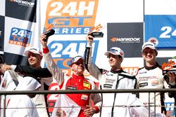 Podium: second place #12 Manthey Racing Porsche 991 GT3 R: Otto Klohs, Lars Kern, Mathieu Jaminet, Sven Müller