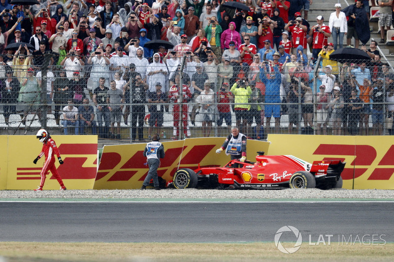 Авария: Себастьян Феттель, Ferrari SF71H